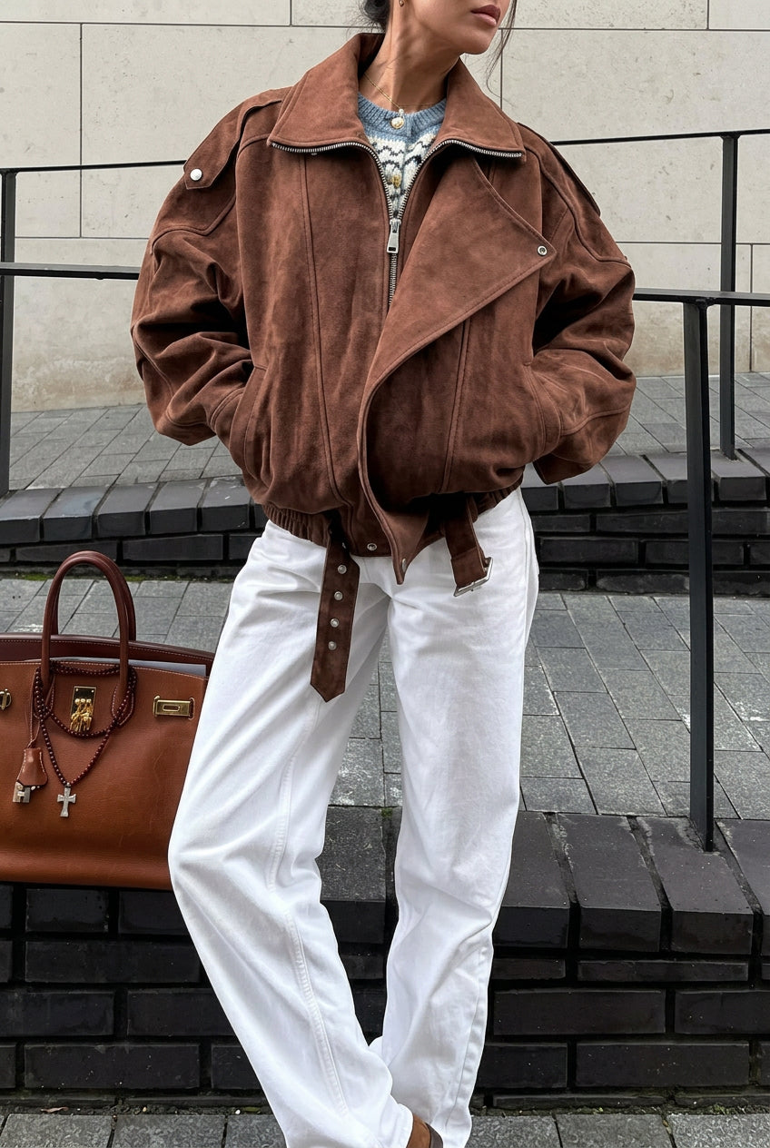 Bomber Camurça estilo Retrô